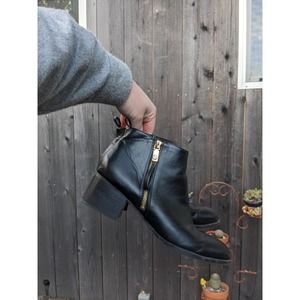 Calvin Klein Leather Booties with Zipper Size 9.5